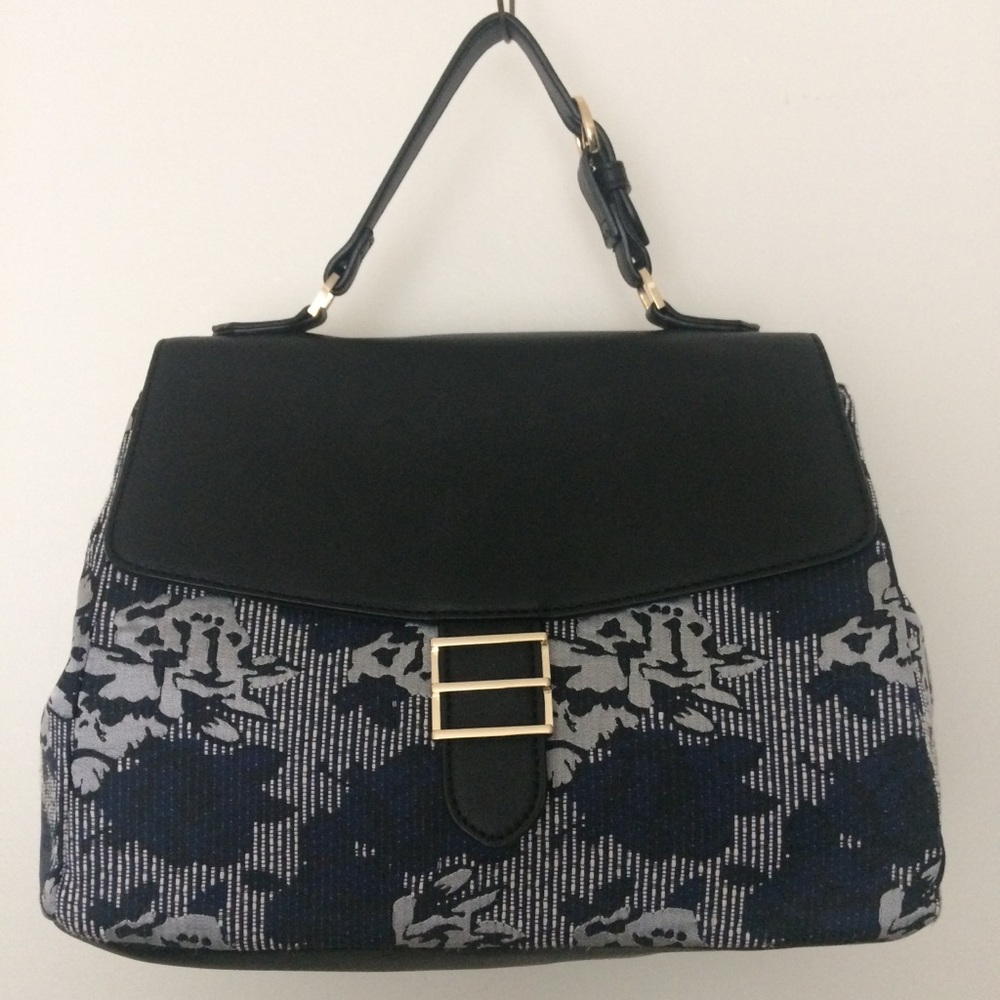 Kelly & Katie Black Leather Satchel Purse